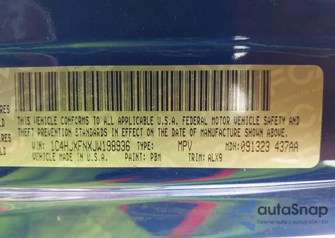 2018 Jeep Wrangler Unlimited Rubicon 4X4 из США, поврежденный, VIN 1C4HJXFNXJW198936